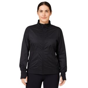 ZYIA Active Bomber Jacket Womens XXL Black Lightweight Thumb Holes Athleisure
